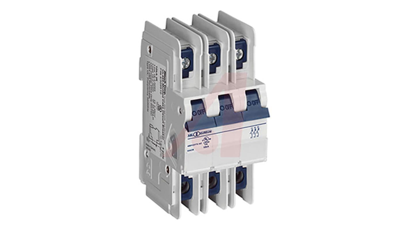 Altech Thermal Circuit Breaker - UL 3 Pole 480Y/277V Voltage Rating DIN Rail Mount, 16A Current Rating