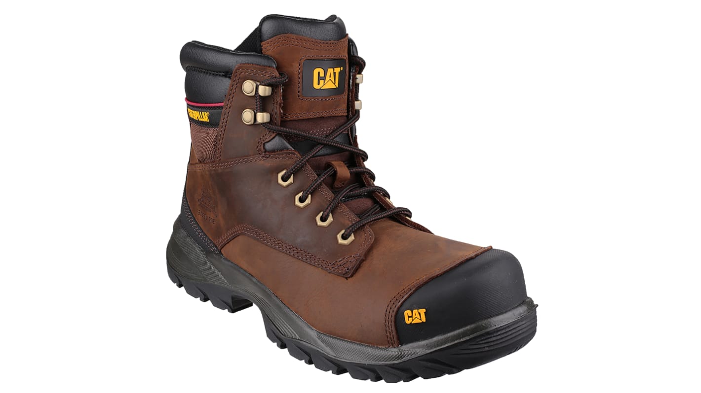 CAT Spiro Brown Steel Toe Capped Men's Safety Boots, UK 11, EU 46