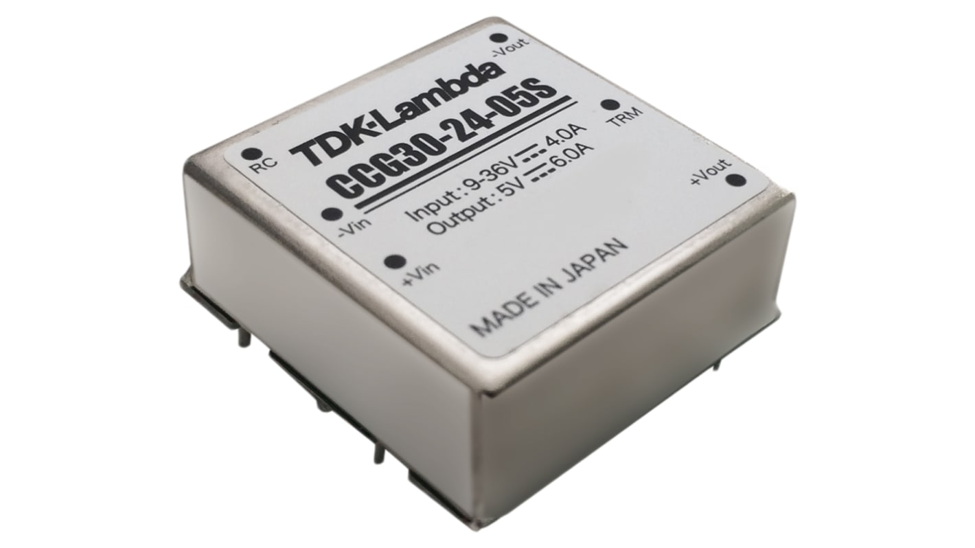 Convertisseur DC-DC TDK-Lambda, CCG 30, Montage traversant, 23.1W, 1 sortie, 3.3V c.c., 7A