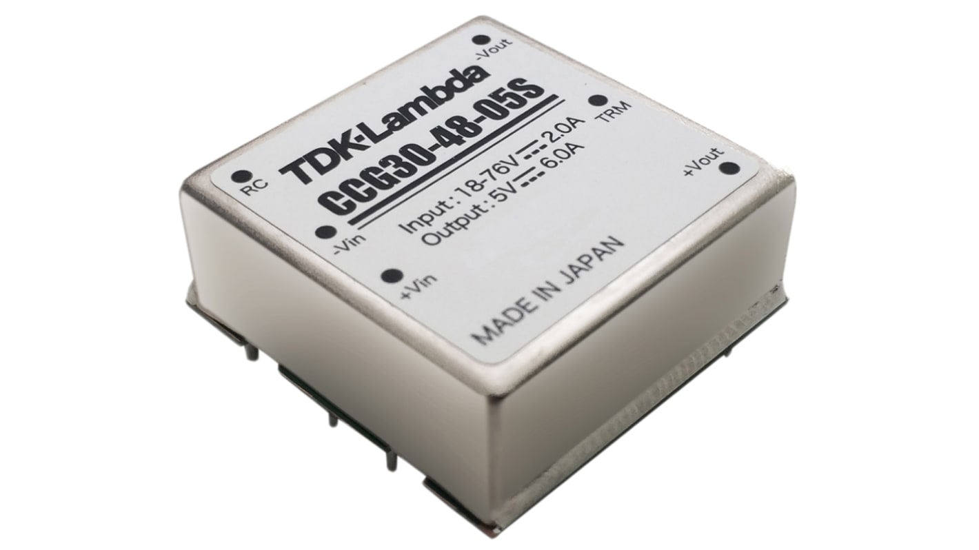 Convertisseur DC-DC TDK-Lambda, CCG 30, Montage traversant, 30W, 1 sortie, 12V c.c., 2.5A