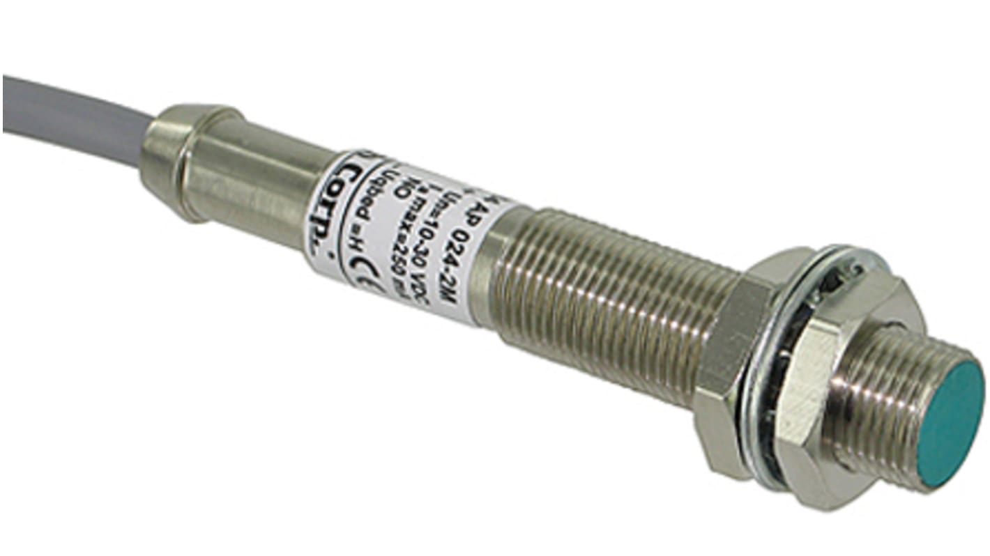 Altech Inductive Barrel-Style Proximity Sensor, M12 x 1, 2 mm Detection, PNP Output, 10 → 30 V dc, IP67