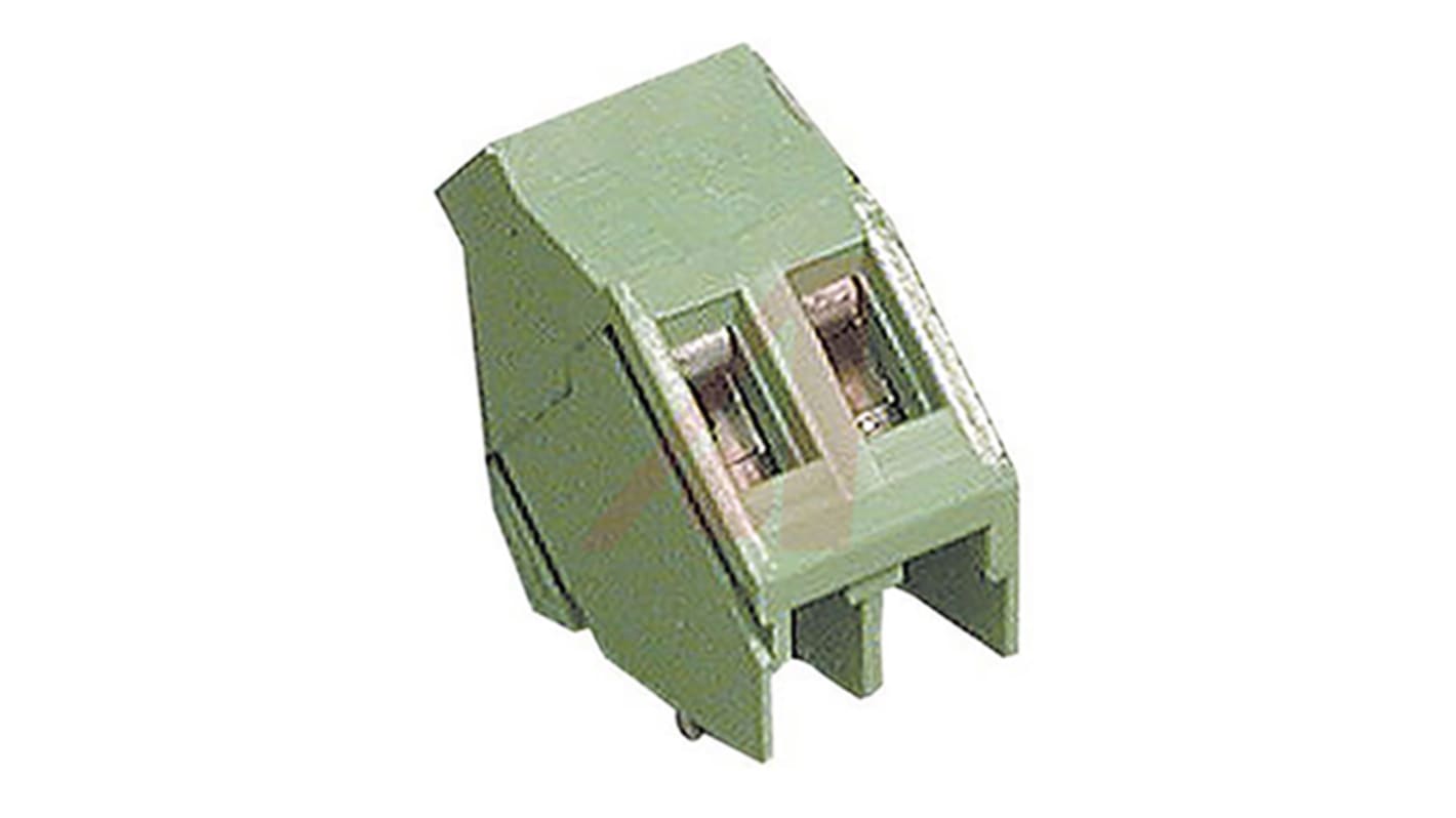 Bloque de terminal PCB Altech de 2 vías, paso 5mm, 15 (UL) A, 16 (IEC) A, montaje en PCB, terminación Tornillo