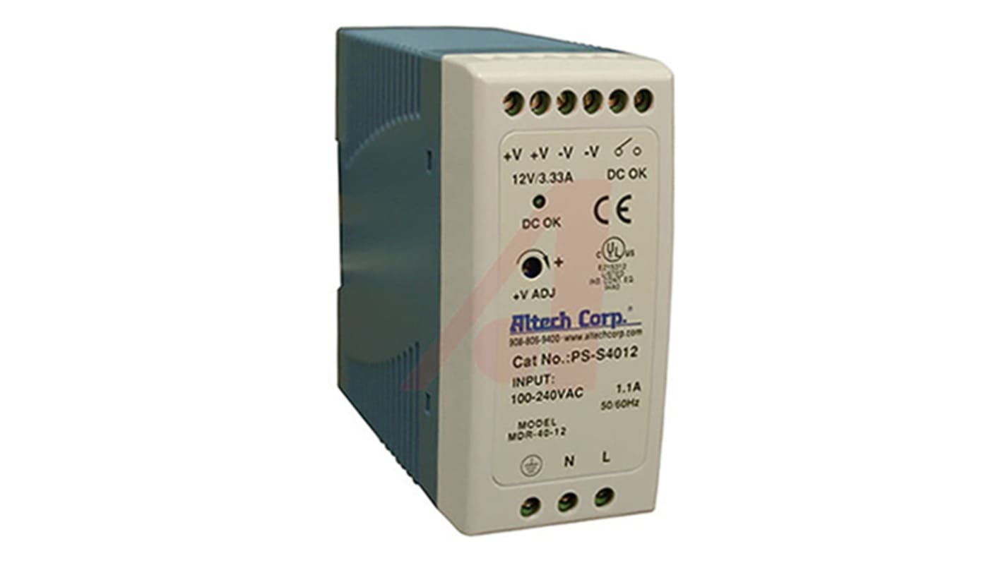 Altech PS-S20 Switch-Mode DIN-Schienen Netzteil 20W, 230V ac, 12V dc / 1.67A