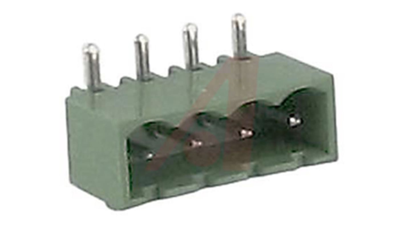 Altech Straight Through Hole Pluggable Terminal Block, 4 Contact(s), 5.08mm Pitch, 1 Row(s), Shrouded