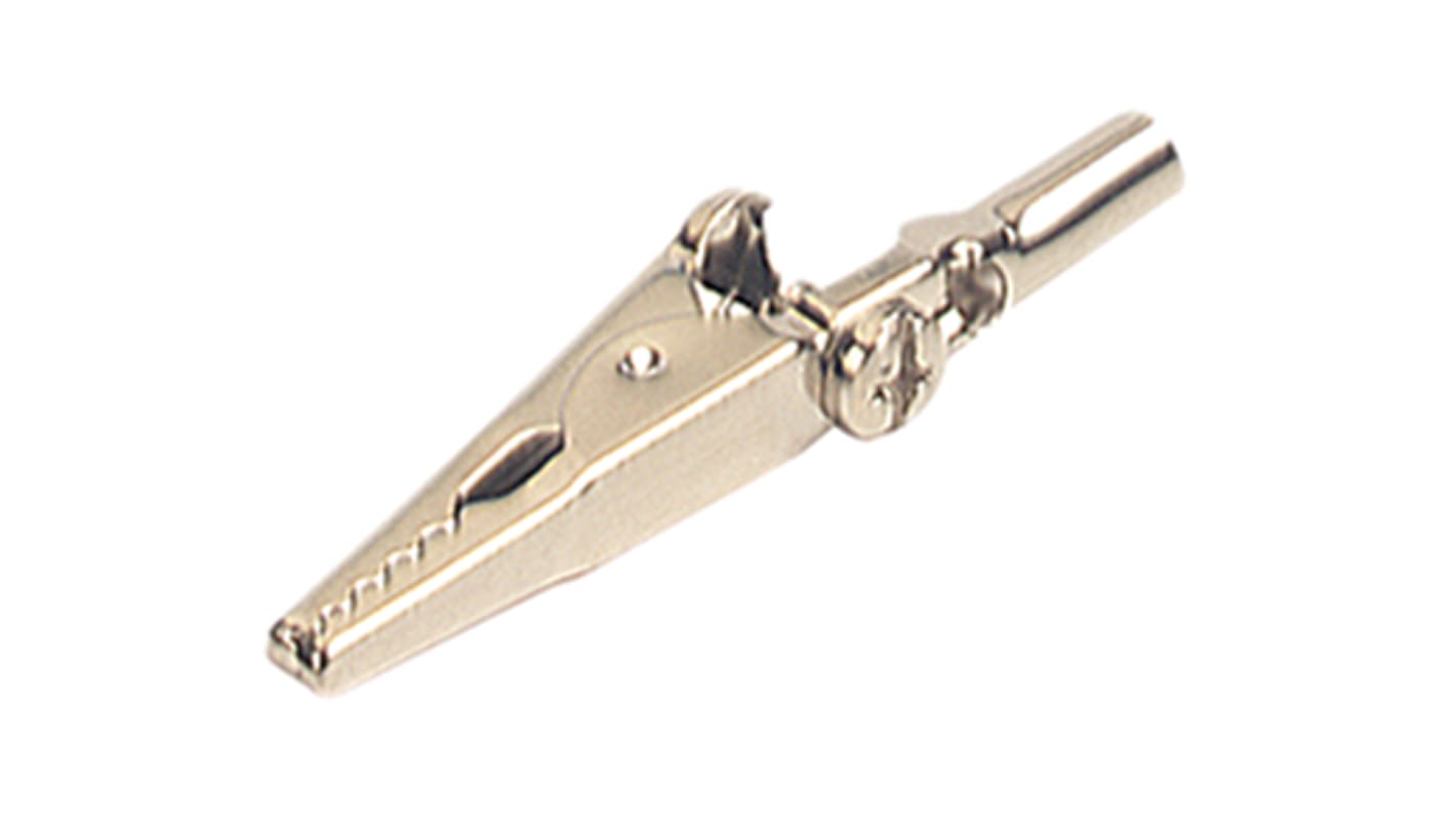 Hirschmann Test & Measurement Crocodile Clip 4 mm Connection, Nickel-Plated Steel Contact, 4A