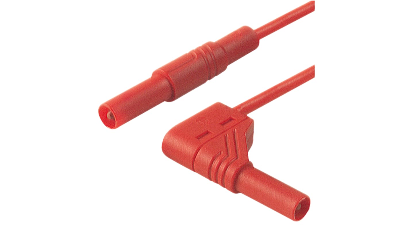 Cavo di prova da 4 mm  Hirschmann T&M, Maschio-Maschio, 16A, 1000V ca/cc, col. Rosso, 2m