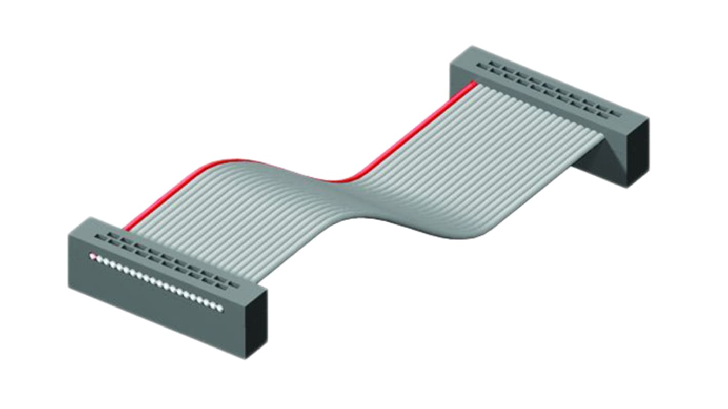 Samtec FFSD Series Flat Ribbon Cable, 26-Way, 1.27mm Pitch, 250mm Length, Tiger Eye IDC to Tiger Eye IDC