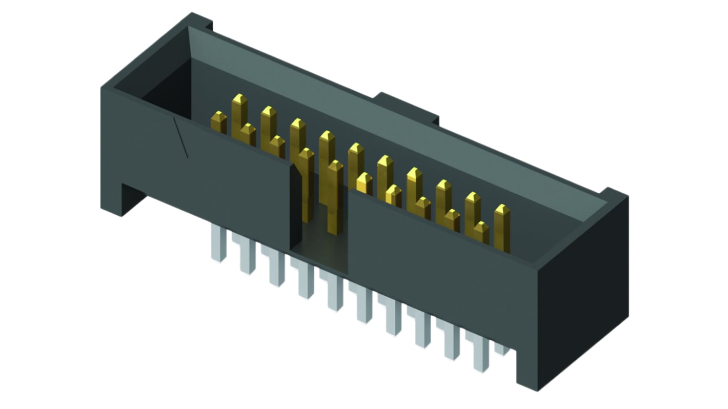 Samtec SHF Series Straight Through Hole PCB Header, 26 Contact(s), 1.27mm Pitch, 2 Row(s), Shrouded