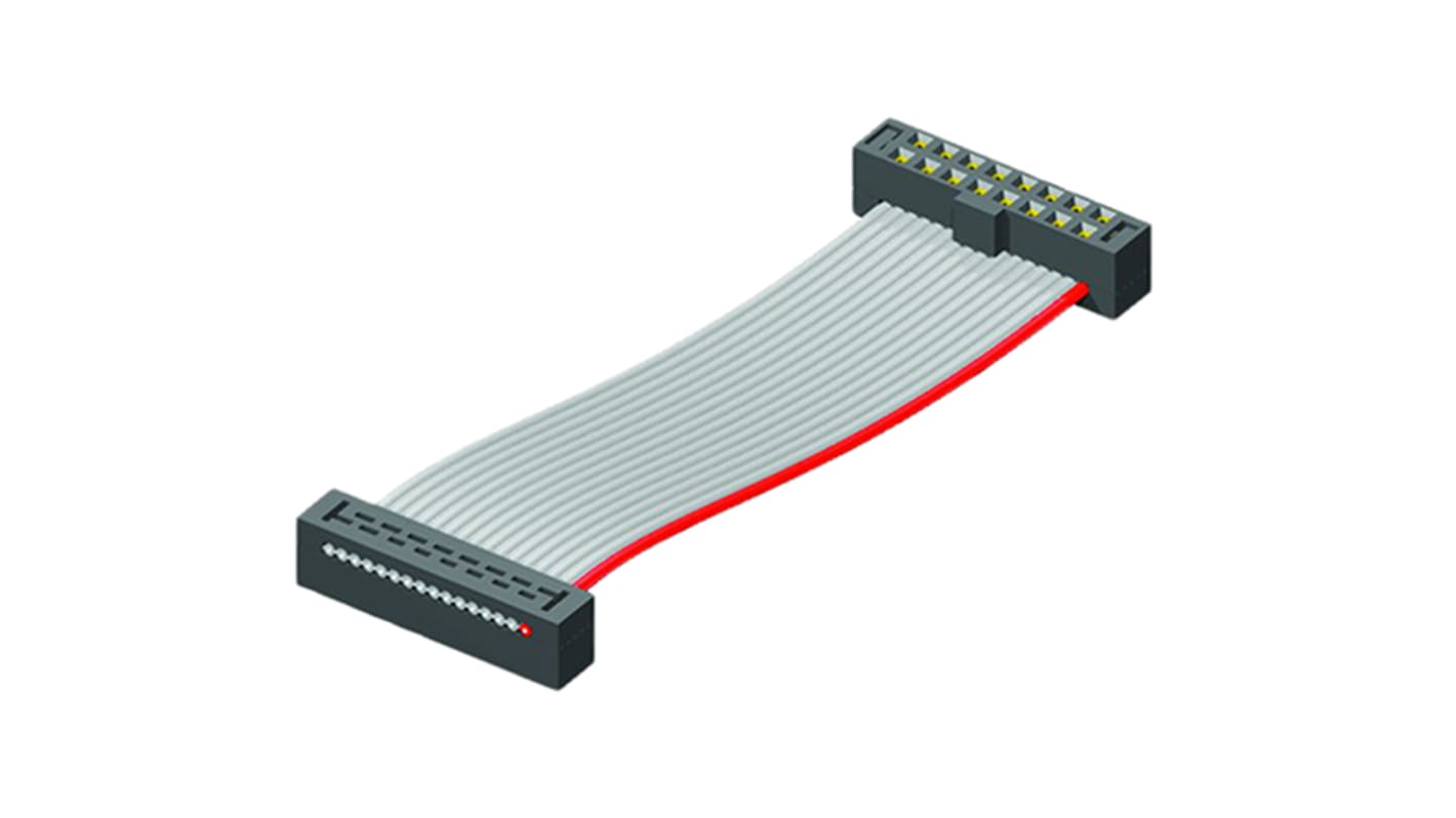 Samtec TCSD Series Flat IDC Socket Cable Assembly, 26-Way, 2mm Pitch, 100mm Length, Tiger Eye IDC to Tiger Eye IDC