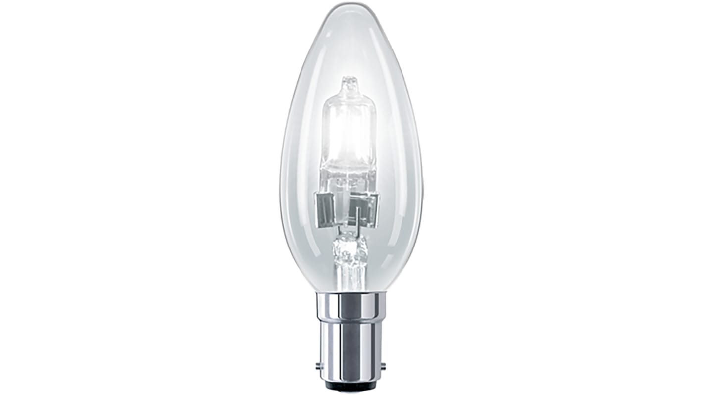 Philips 28 W Clear Halogen Bulb BC / B15d, Candle, 240 V, 36mm