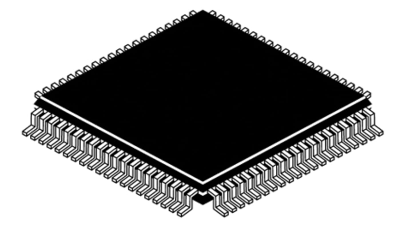 Bridgetek FT906L-T, 32bit FT32 Microcontroller, Embedded Microcontroller, 100MHz, 256 kB Flash, Shadow, 80-Pin LQFP