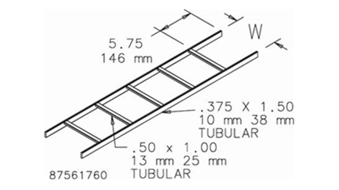 LSS12BLK nVent HOFFMAN Ladder Rack Straight Section Steel Cable Rack