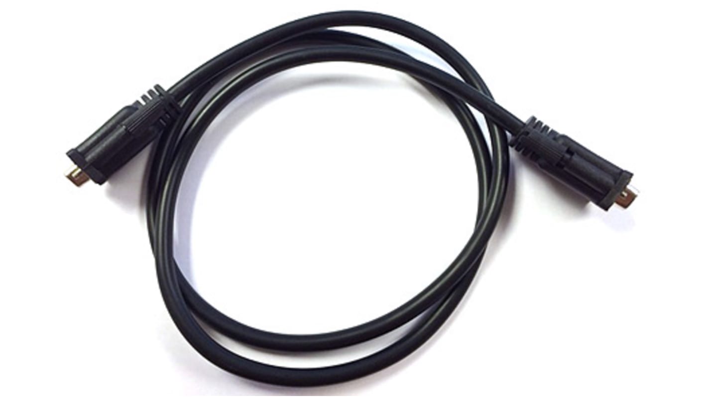 Serielt kabel, Sort kappe, L: 1m
