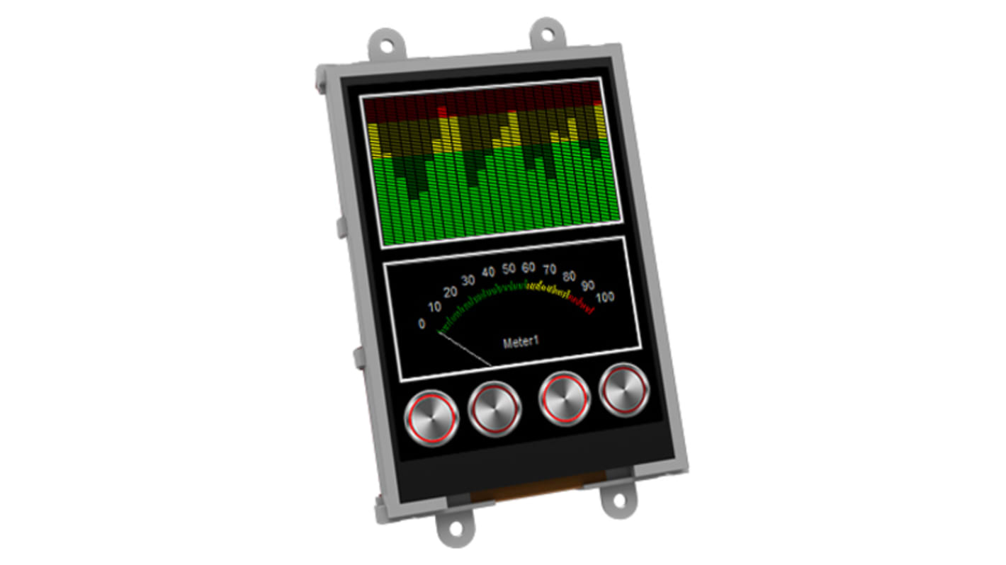 Barevný displej LCD 3.2in dotykový prostupný TFT VGA 240 x 320pixely podsvícení LED rozhraní I2C, TTL 4D Systems