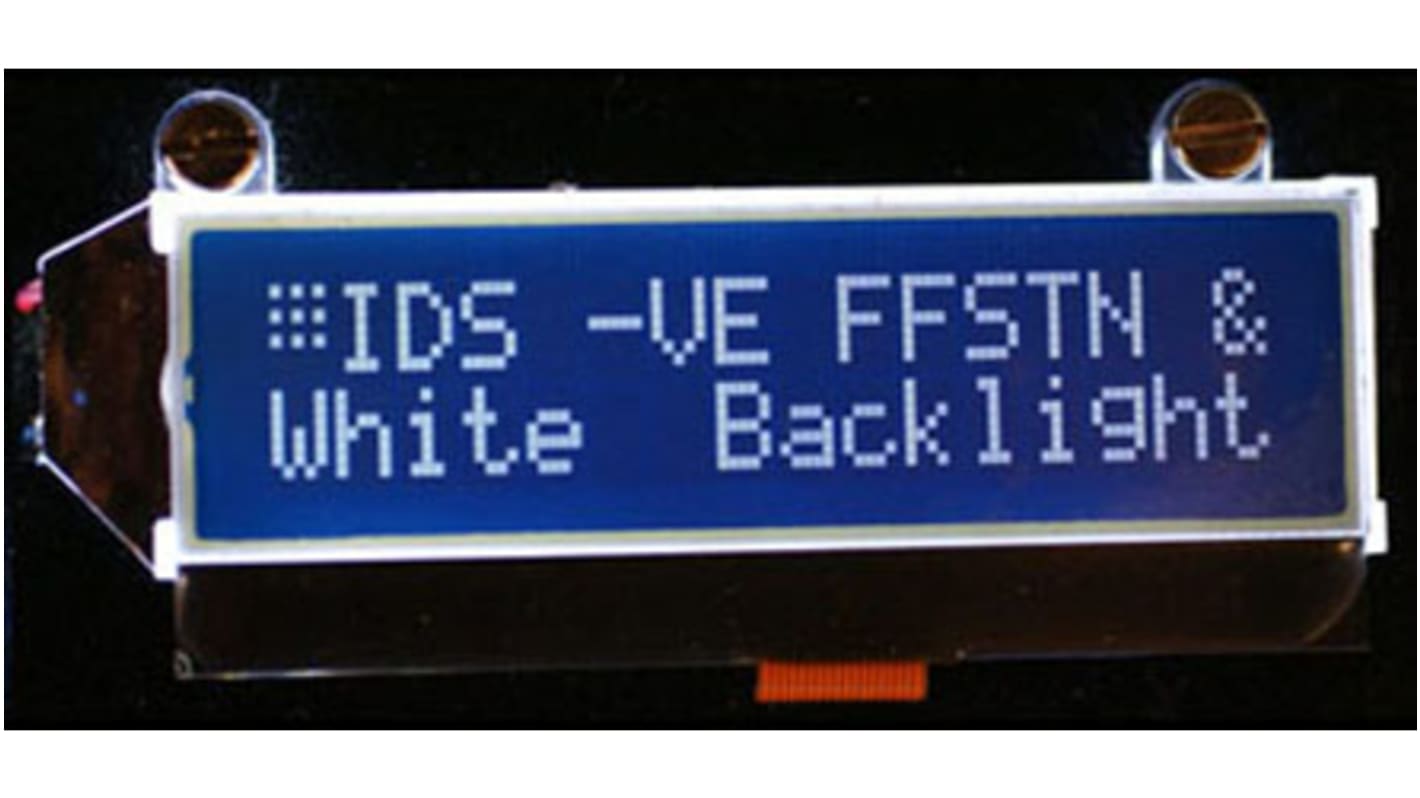 Monokróm LCD kijelző, Alfanumerikus, LED háttérvilágítás, háttérszín: Fekete