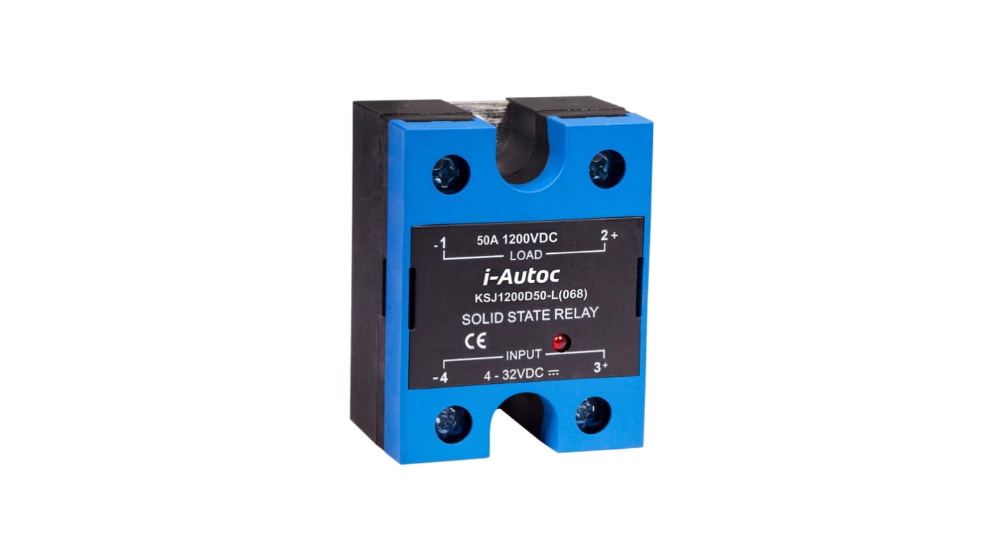 i-Autoc KSJ Series Solid State Relay, 40 A Load, Panel Mount, 100 V dc Load, 32 V dc Control