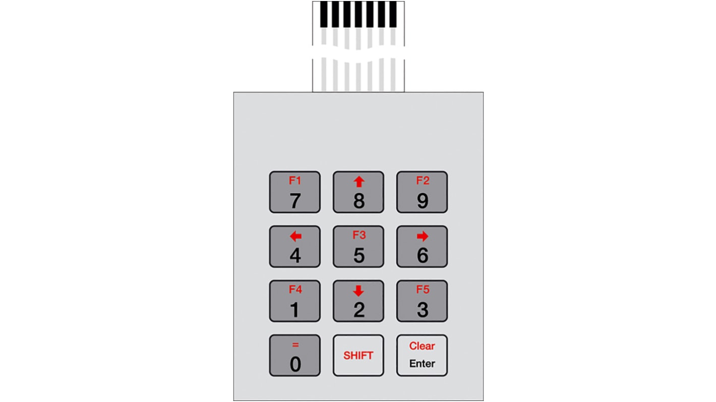 Bopla IP65 12 Key Conductive Silver Membrane Keypad