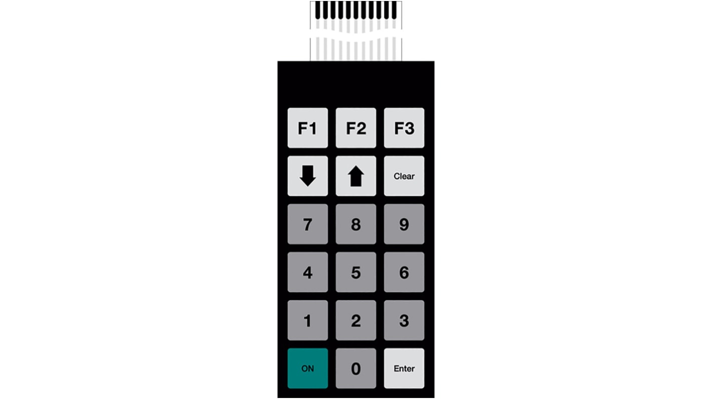 Bopla Membrantastenfeld (3 x 6) 18-Tasten Matrix IP 65 Leitfähiges Silber Schwarz