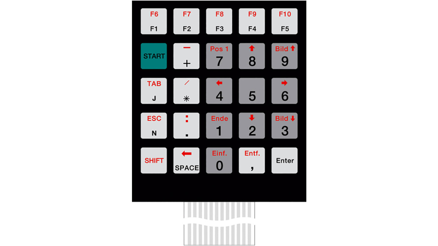 Tastiera a membrana 5 x 5 a 25 tasti IP65 in Rame colore Nero