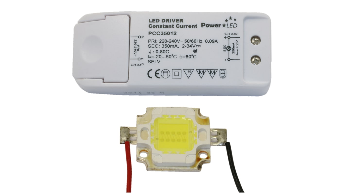 Kit d'éclairage à LED, PowerLED, Blanc avec LED COB, driver de LED à courant constant