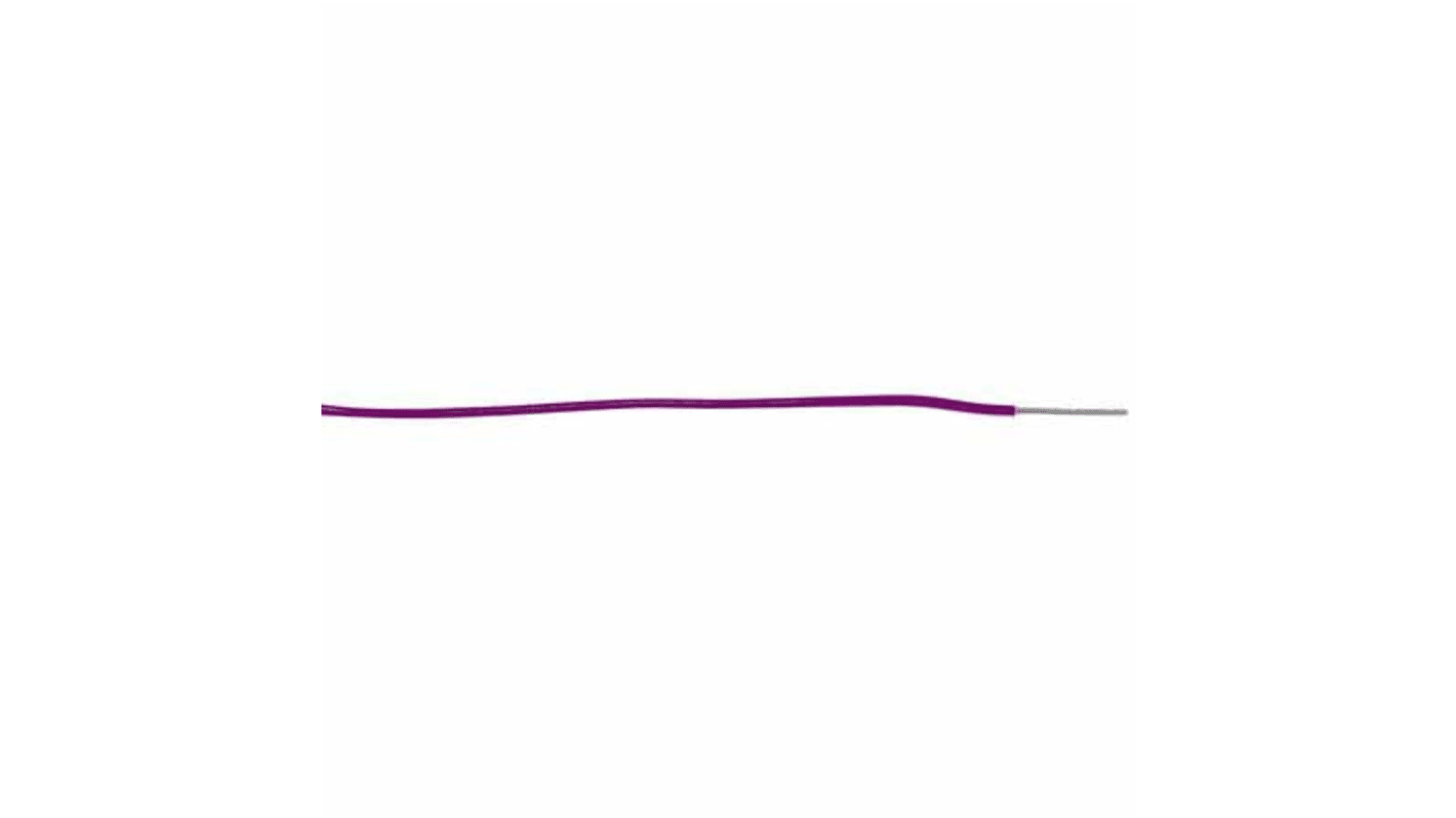 RS PRO Purple 0.08 mm² Hookup & Equipment Wire, 28 AWG, 7/0.12 mm, 100m, PTFE Insulation