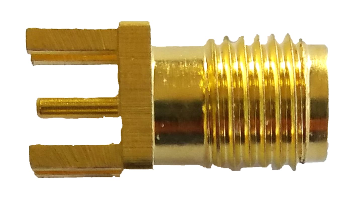 RF Solutions CON Series, jack Edge Mount SMA Connector, 50Ω, Solder Termination, Straight Body