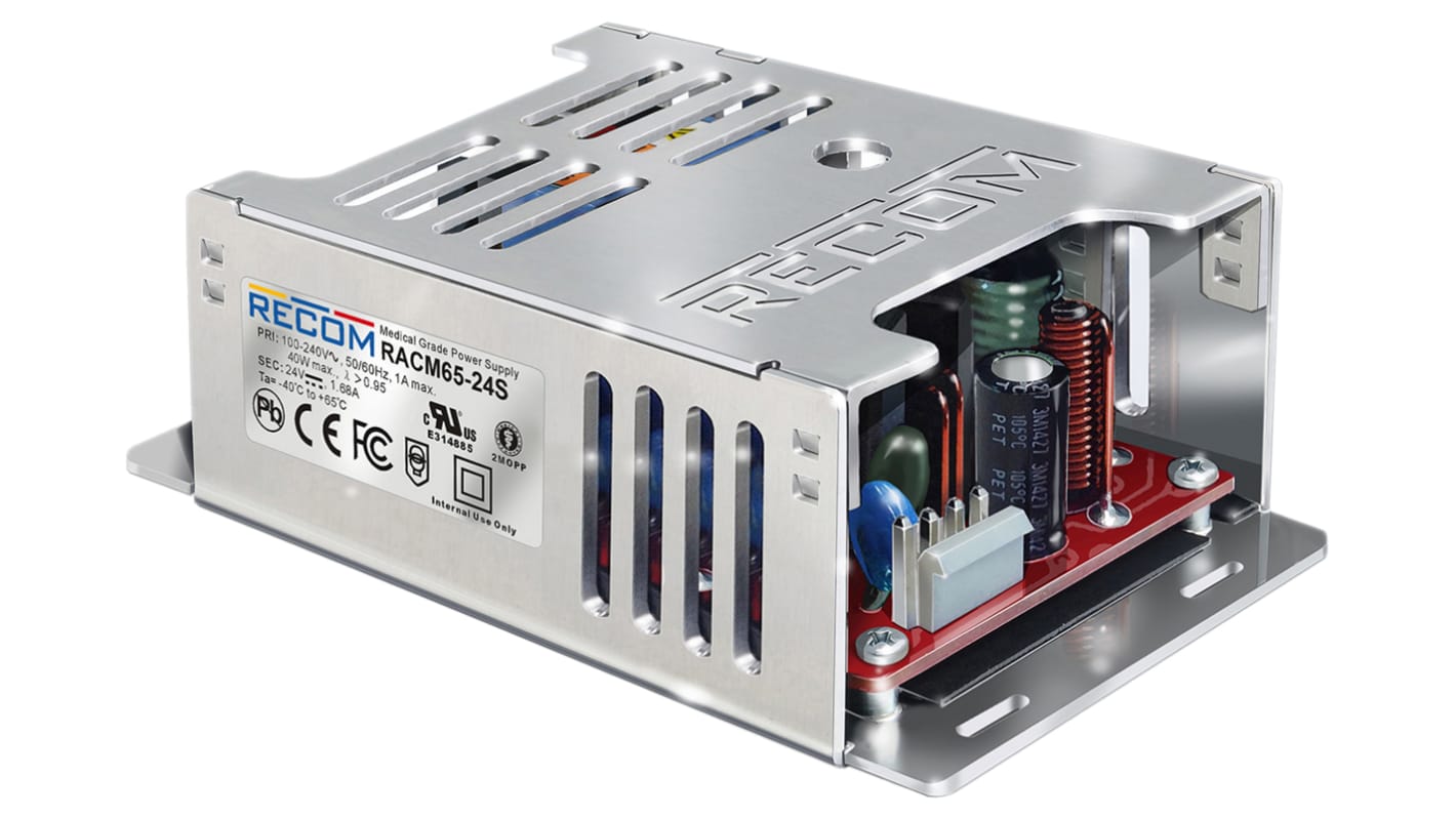 Recom Switching Power Supply, RACM65-48S, 48V dc, 1.35A, 0.15W, 1 Output, 85 → 264V ac Input Voltage