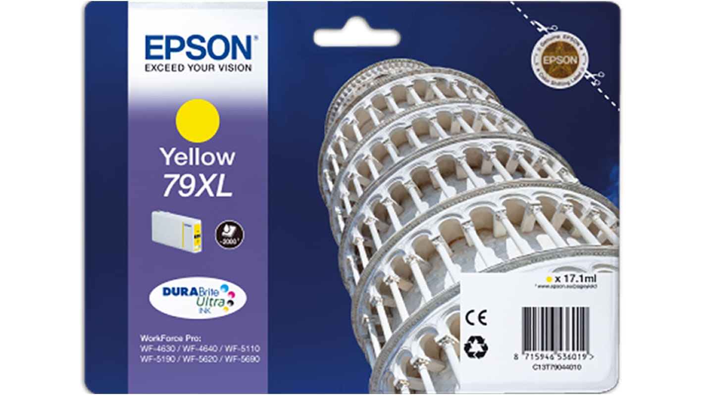 Cartucho de tinta, Epson, Amarillo, para usar con WorkForce Pro WF-4630DWF, WorkForce Pro WF-4640DTWF, WorkForce Pro