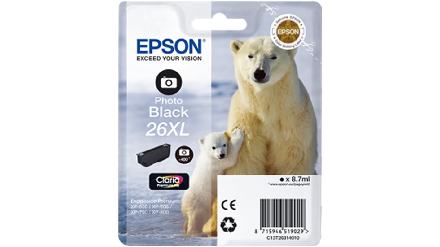 Epson 26XL Druckerpatrone für Epson Patrone Foto, Schwarz 1 Stk./Pack