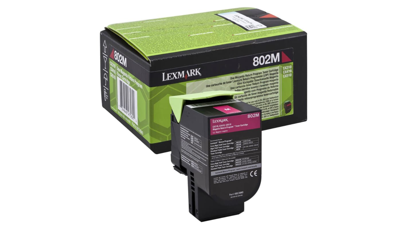 Lexmark 80C20M0 Toner Magenta für Lexmark Drucker, 1000 Seitenertrag (ca.)