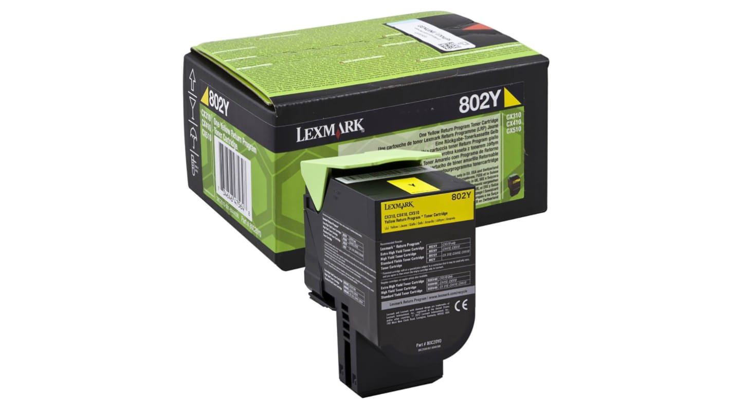 Lexmark 80C20Y0 Yellow Toner, Lexmark Compatible