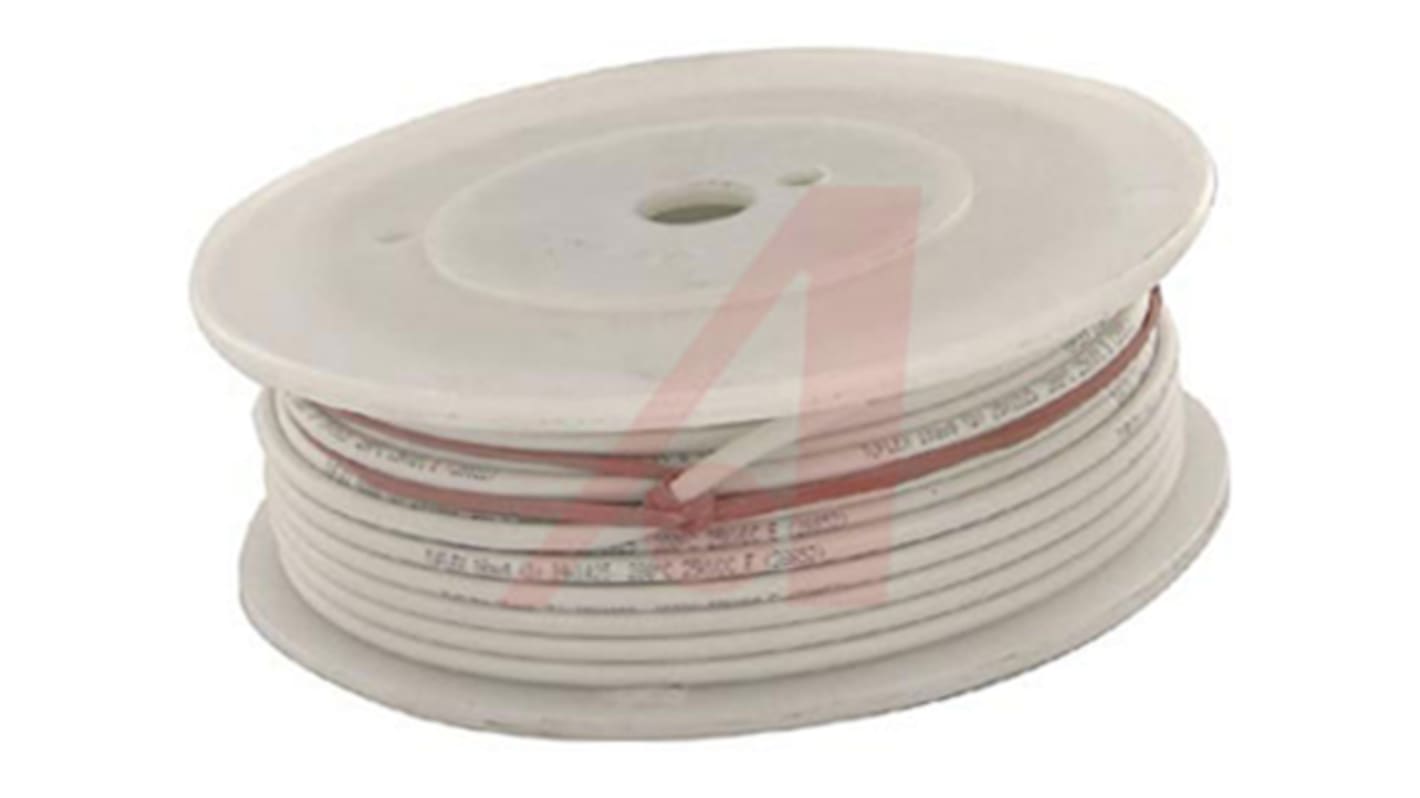 Alpha Wire Einzeladerleitung 0,75 mm², 18 AWG 30.5m Weiß Silikon isoliert Ø 4.06mm 19/0,25 mm Litzen UL3239