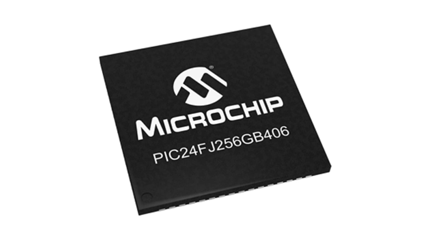 Microchip Mikrovezérlő PIC24F, 64-tüskés QFN, 16 kB RAM, 16bit bites