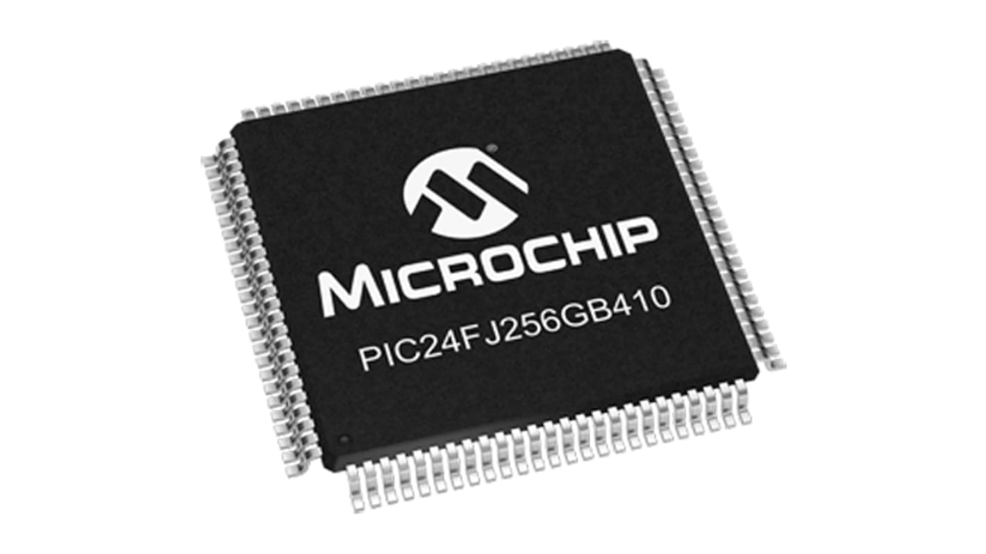 Microchip Mikrocontroller PIC24F PIC24F CPU 16bit SMD 256 KB TQFP 100-Pin 32MHz 16 KB RAM USB