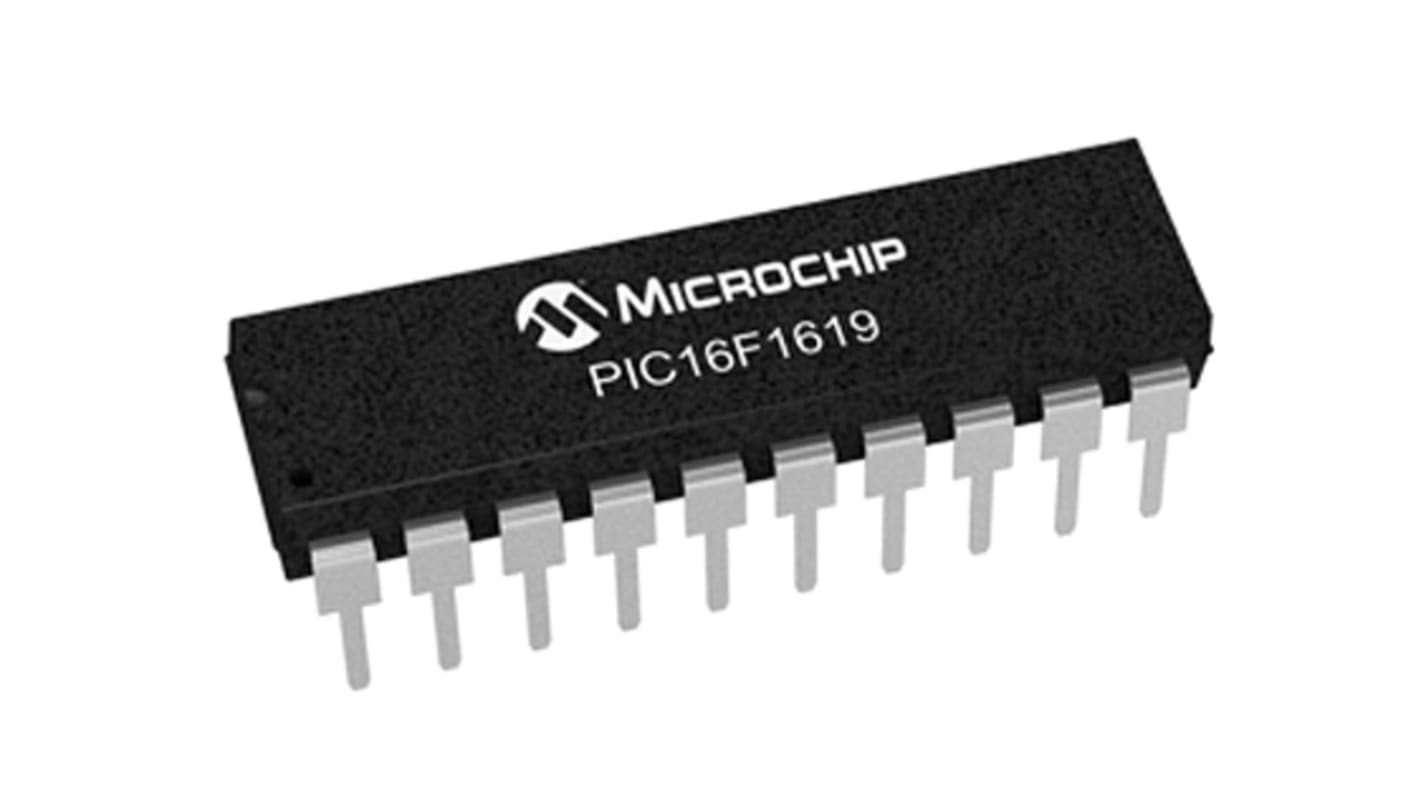 Microcontrolador Microchip PIC16F1619-I/P, núcleo PIC de 8bit, RAM 1,024 kB, 32MHZ, PDIP de 20 pines