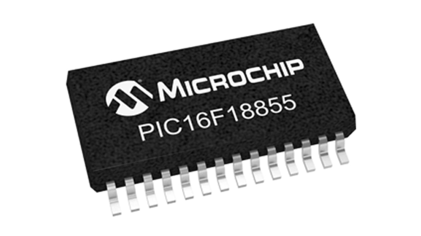 Microcontrolador Microchip PIC16LF18855-I/SS, núcleo PIC de 8bit, RAM 1,024 kB, 32MHZ, SSOP de 28 pines