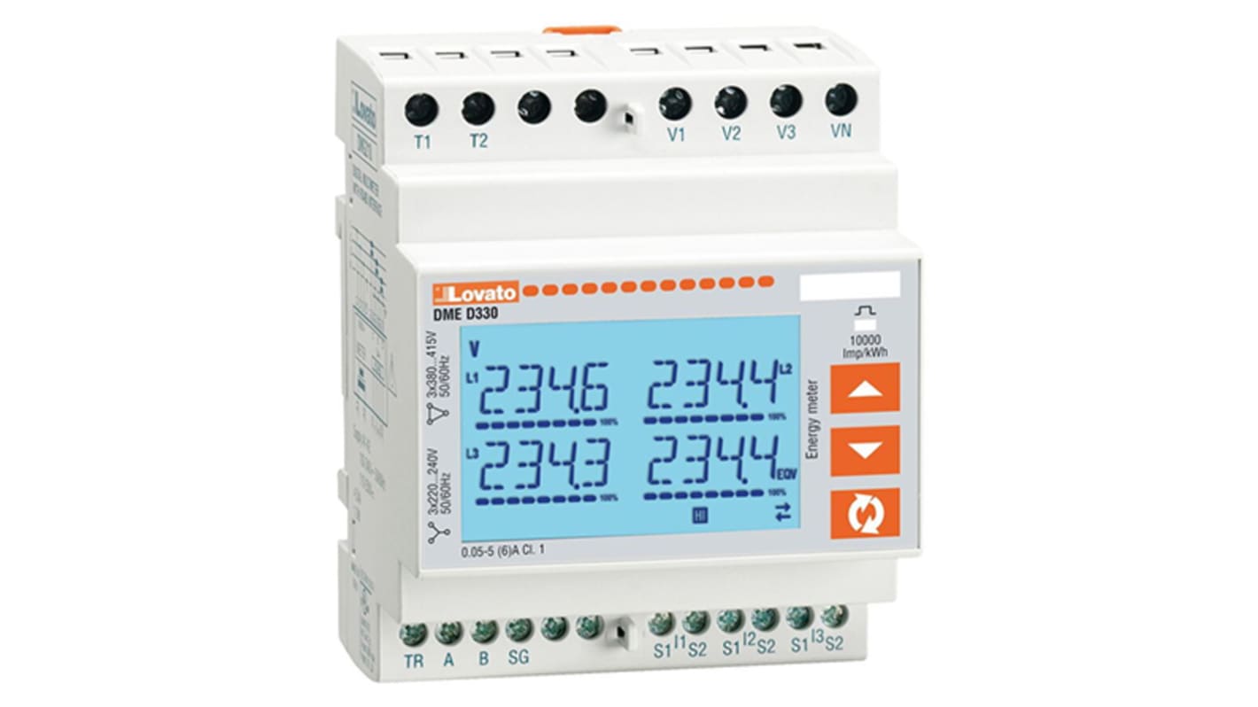DME D330 Lovato 3 Phase LCD Energy Meter, Type Electronic RS