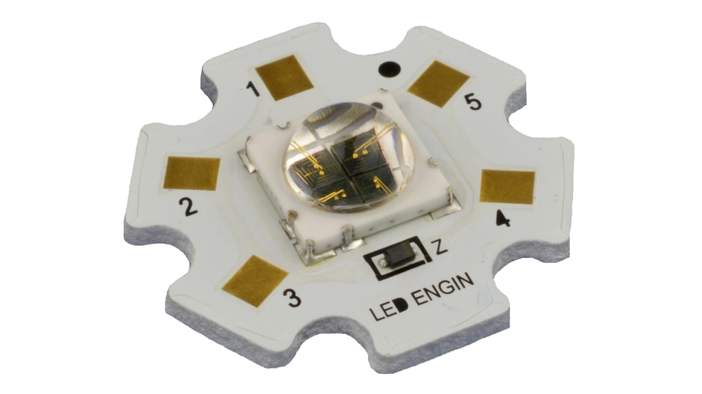 LedEngin Inc LED-Array Rot, 4-LEDs 10.4 V @ 1000 mA, Ø 19.9mm 610 lm @ 1000 mA-Typ Keramik