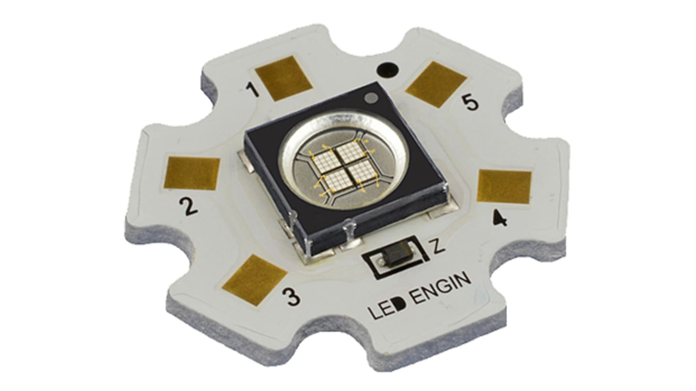 LedEngin Inc SMD 4-fach LED UV-Array 370nm / 2000 → 3800mW, Rund 110° 8 Pin
