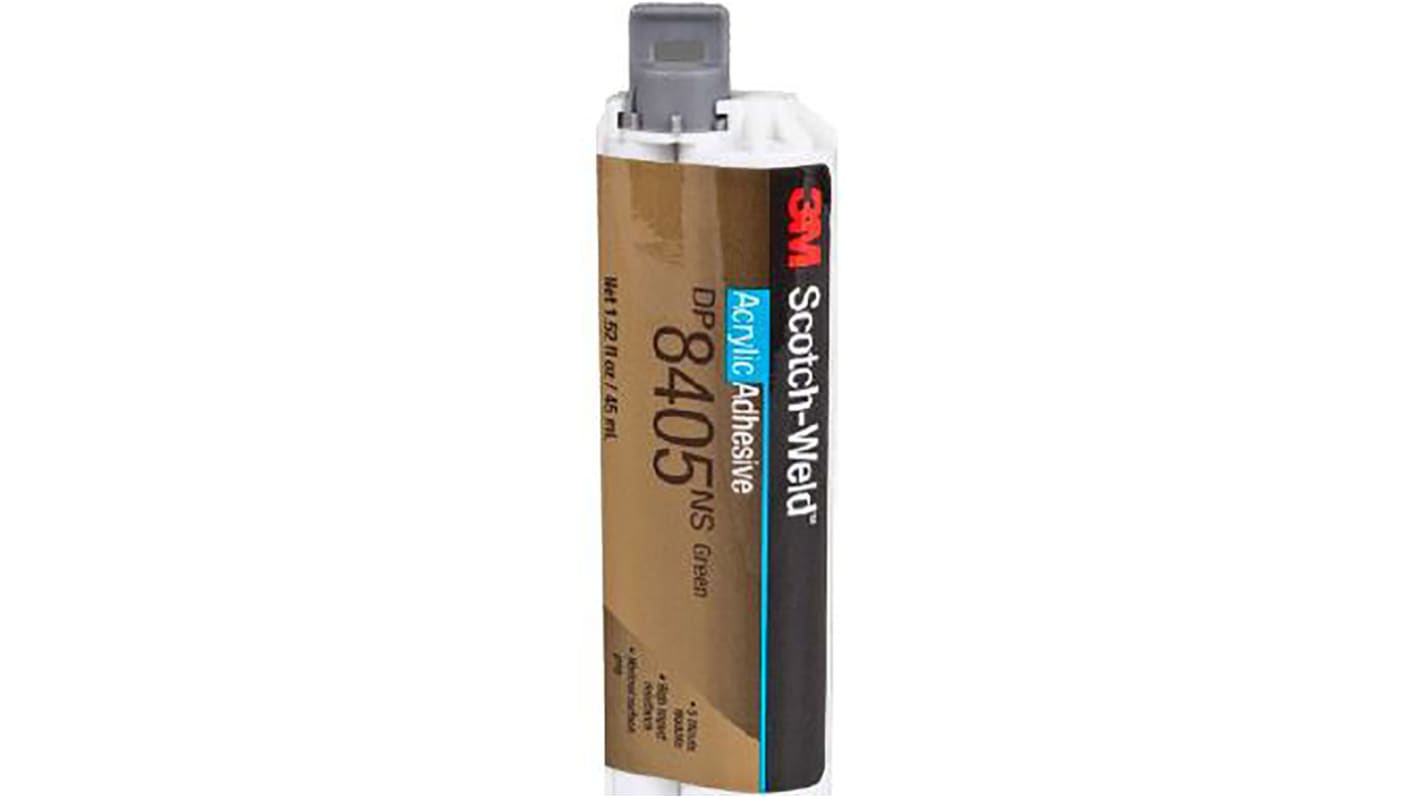 Adhesivo acrílico 3M Scotch-Weld DP8405 de color Verde, Cartucho doble de 45 ml, curado en 27 h