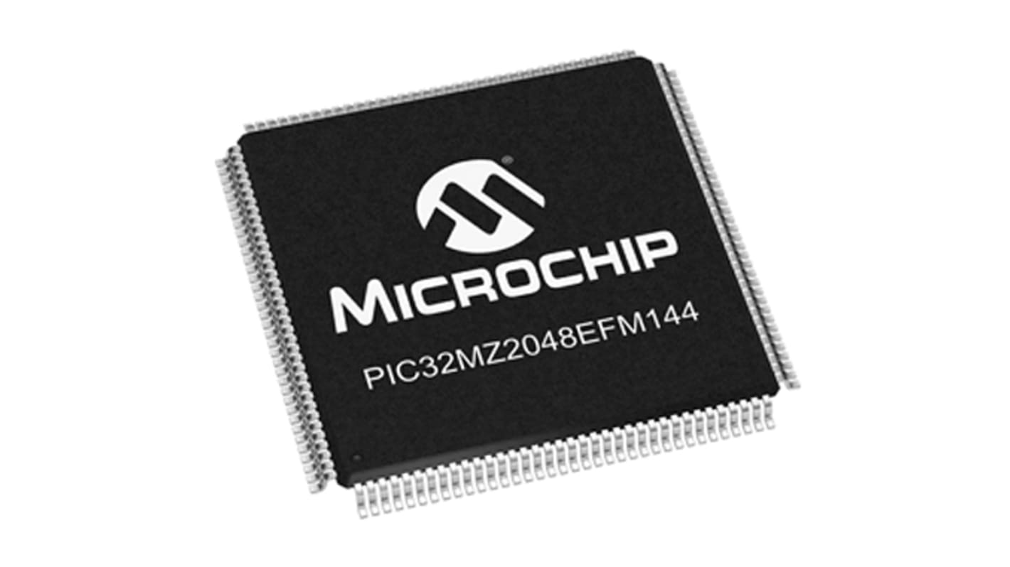 Microchip Mikrocontroller PIC32MZ MIPS® MicroAptiv™ 32bit SMD 160 kB (Boot-Flash), 2048 MB (Flash) LQFP 144-Pin 200MHz