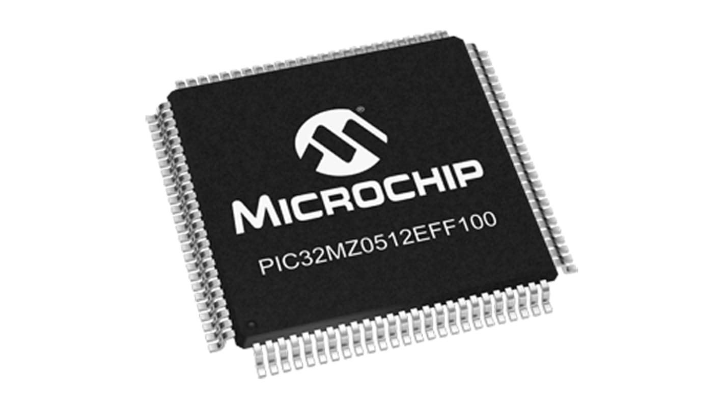 Microchip Mikrocontroller AEC-Q100 PIC32MZ MIPS® MicroAptiv™ 32bit SMD 160 KB (Boot-Flash), 512 KB (Flash) TQFP 100-Pin
