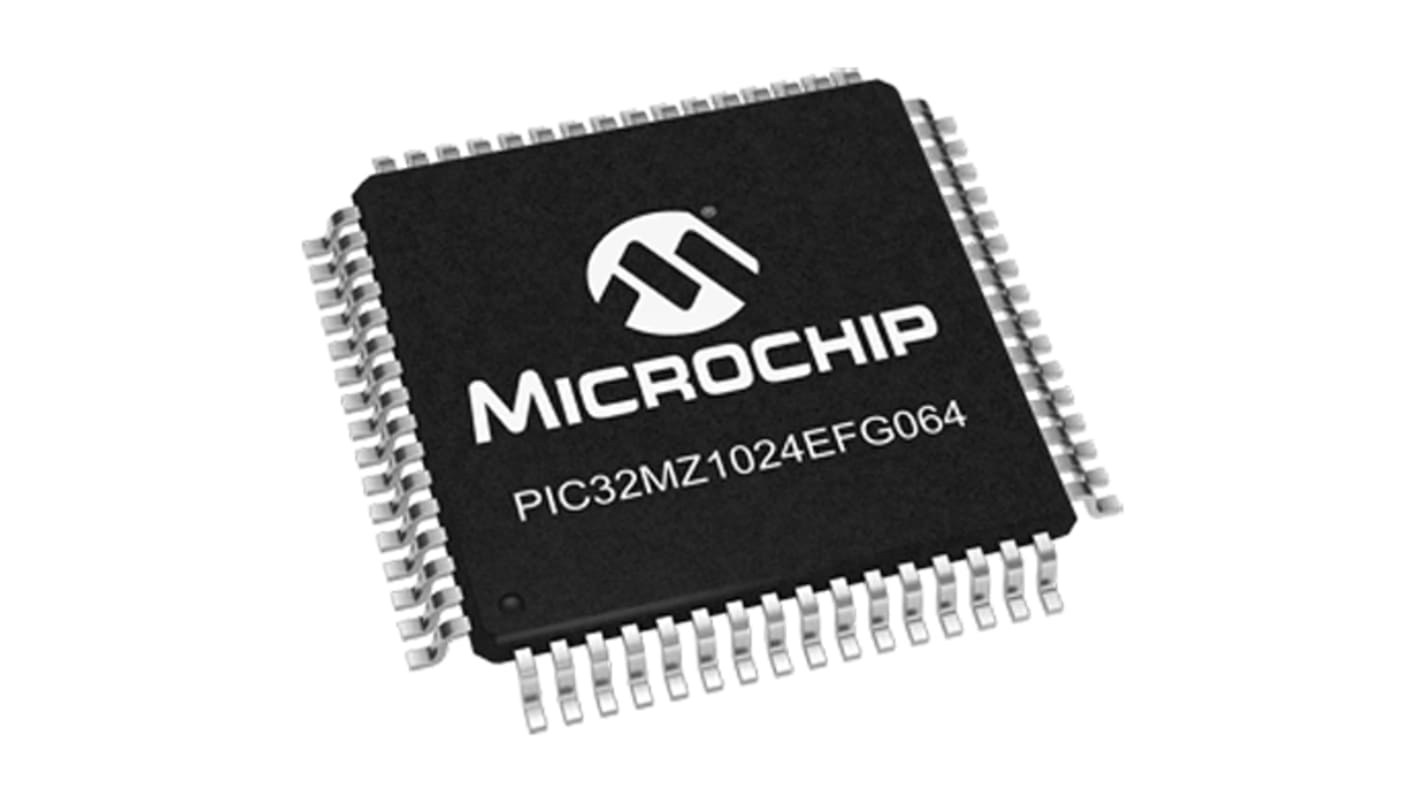 Microchip PIC32MZ1024EFG064-I/PT, 32bit MIPS® MicroAptiv™ Microcontroller, PIC32MZ, 200MHz, 1024 (Flash) kB, 160 (Boot