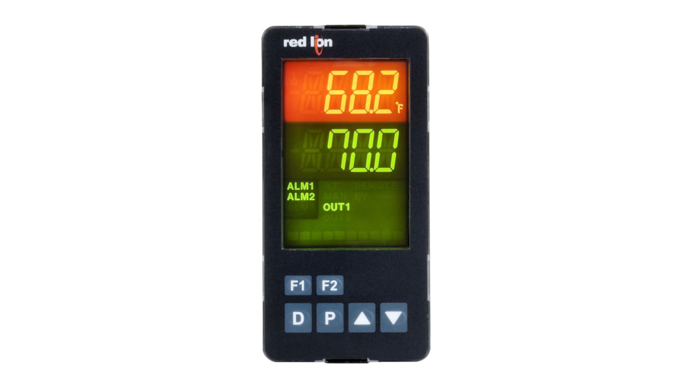 Controlador de temperatura PID Red Lion serie PXU, 48 x 95.8mm, 100 → 240 V ac RTD, termopar, 1 salida SSR