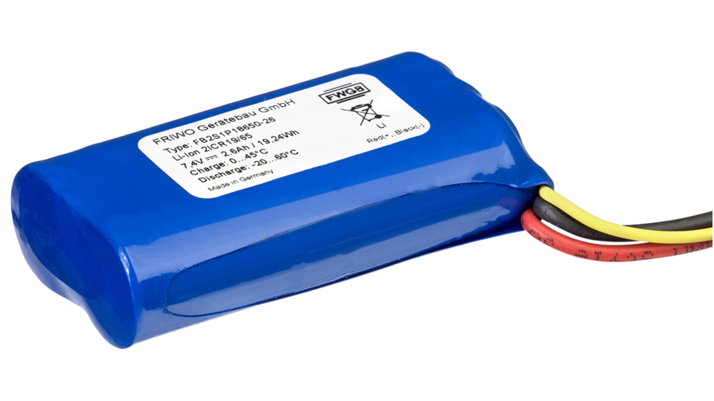 Bloc batterie rechargeable Friwo 7.4V Lithium-Ion 2.6Ah x 2