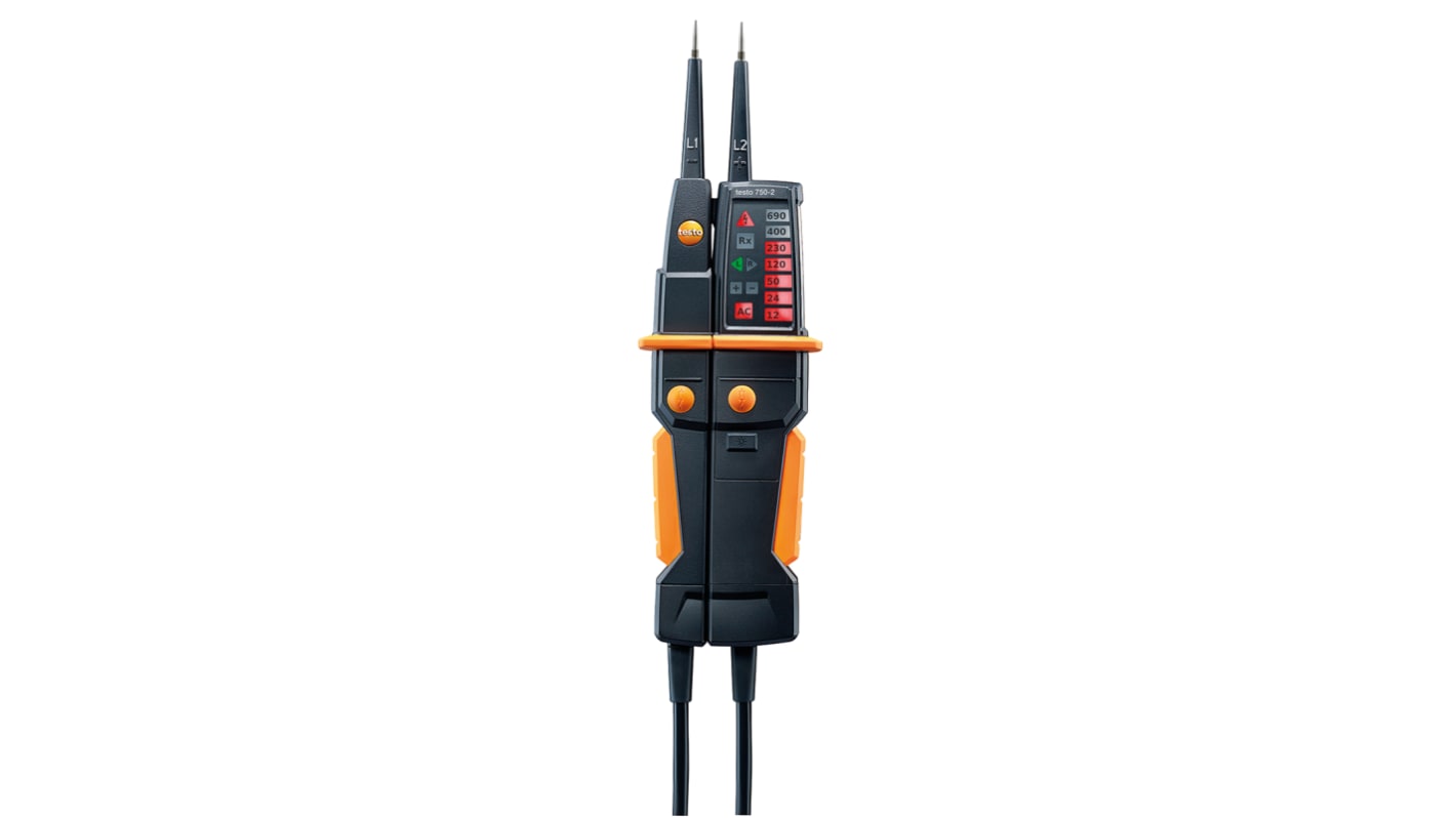 Testo 電圧テスター750-2 最大：690V ac/dc 導通：あり RCDトリップ：あり CAT III 1000V IPIP64