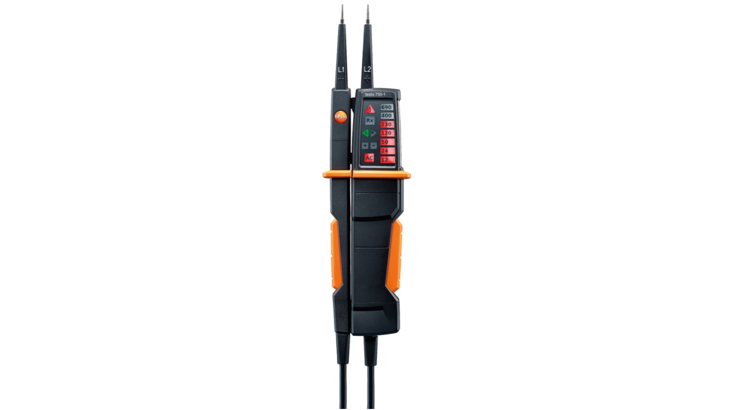 Testo 750-1, LED Voltage tester, 690V ac/dc, Continuity Check, Battery Powered, CAT III 1000V