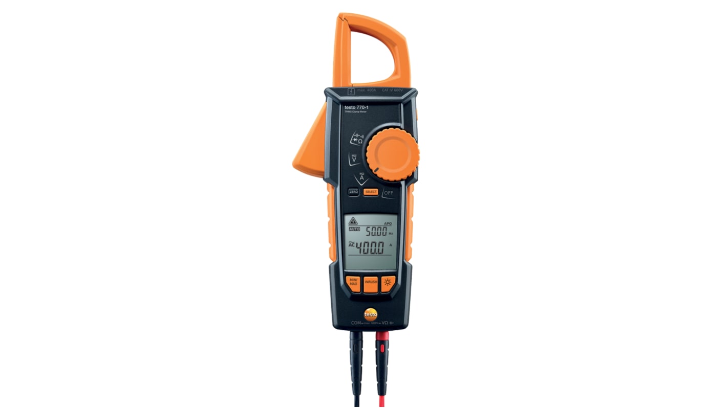 Testo 770-1 Clamp Meter, 400A dc, Max Current 400A ac CAT III 1000V