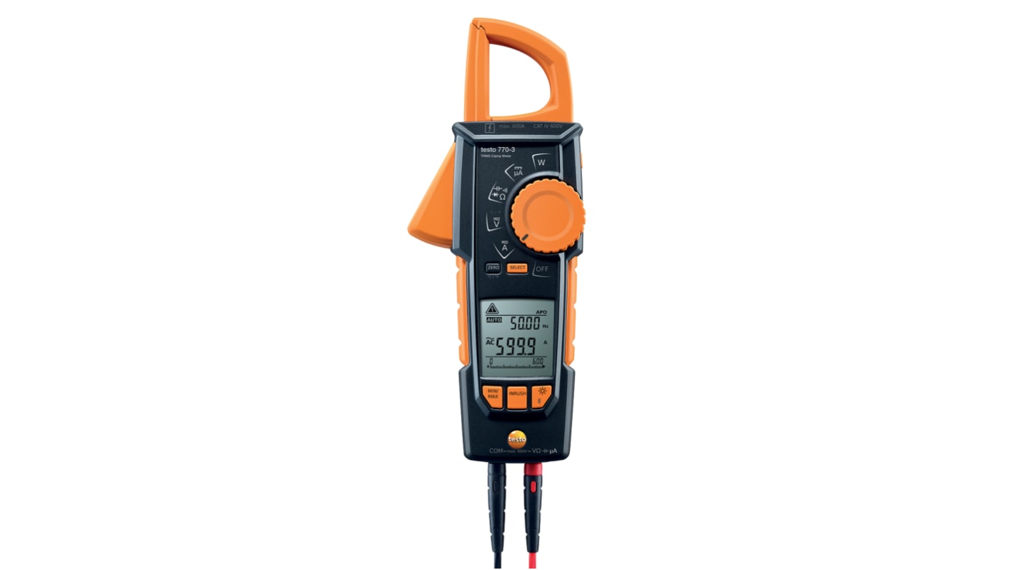 Testo 770-2 Zangenmessgerät AC/DC-Stromzange CAT III, CAT IV 600V ac / 400A ac, 600V dc / 400A dc, 40MΩ