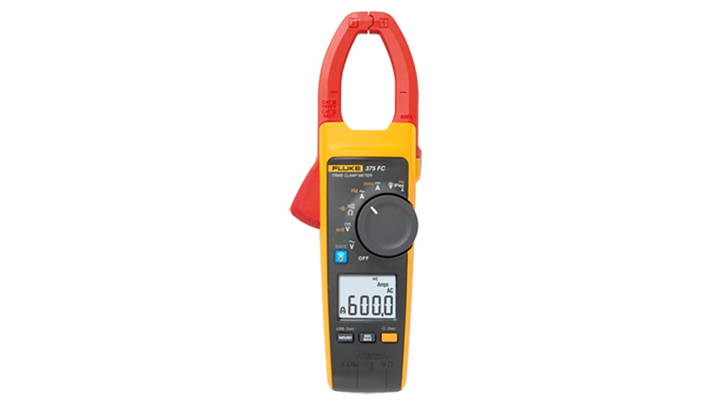Fluke 375 FC Clamp Meter Bluetooth, 600A dc, Max Current 600A ac CAT III 1000V With UKAS Calibration